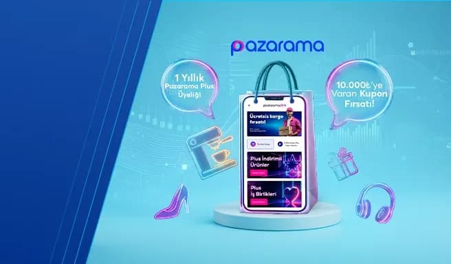 Hesap Açın, 1 Yıllık Pazarama Plus Kazanın. Para Aktarın, 10.000 TL'ye Varan Kupon Kazanın!